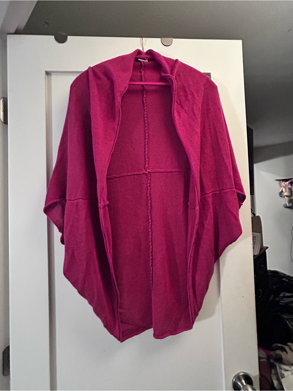 NWOT Johnny Was Calme organic linen Magenta Open-Front Draped Cardigan